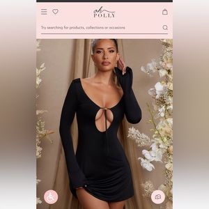 NWT Oh Polly black long sleeve mini dress